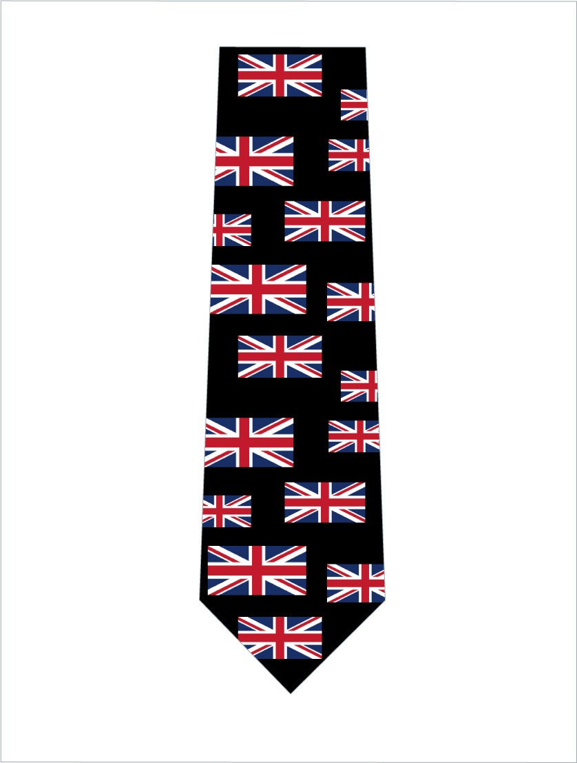イギリス国旗ネクタイ 横 黒 おもしろネクタイ通販ショップ ユニークデザインのネクタイ販売サイト