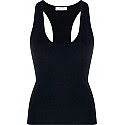 Chiara Ferragni wearing Ferragamo Logo-Plaque Fine-Ribbed Tank Top
