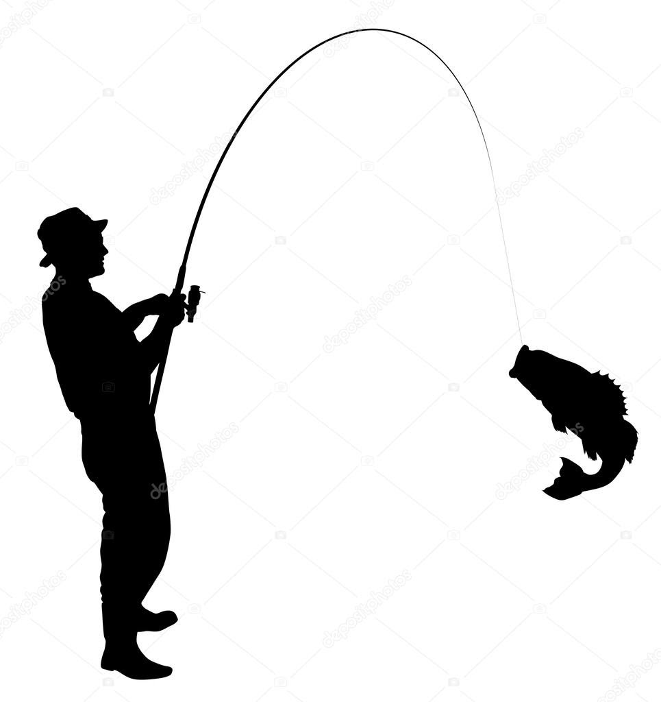 Download Fishing Silhouette — Stock Vector © iamsania #35596357