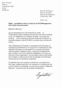 Modèles de lettres de motivation pour un BTS