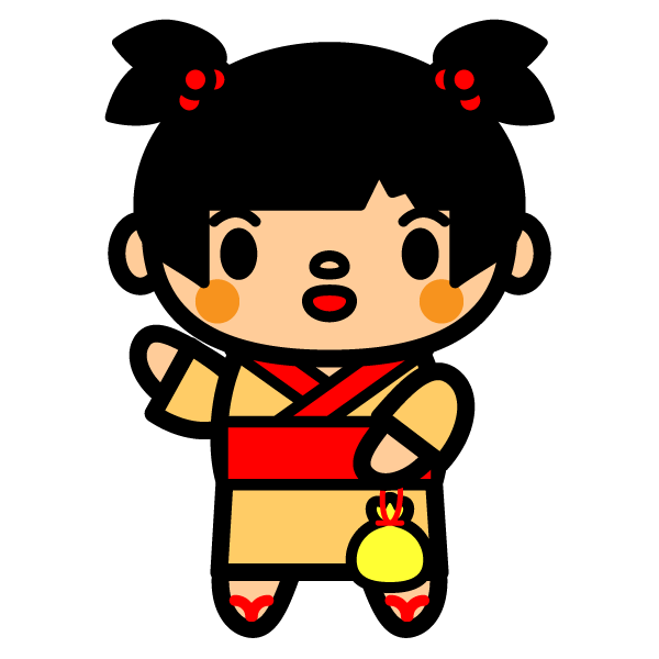 かわいい浴衣姿の女の子の無料イラスト 商用フリー オイデ43