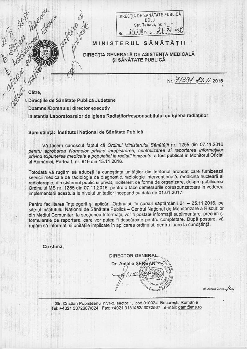 In Atenţia Furnizorilor De Servicii Medicale Ambulatorii