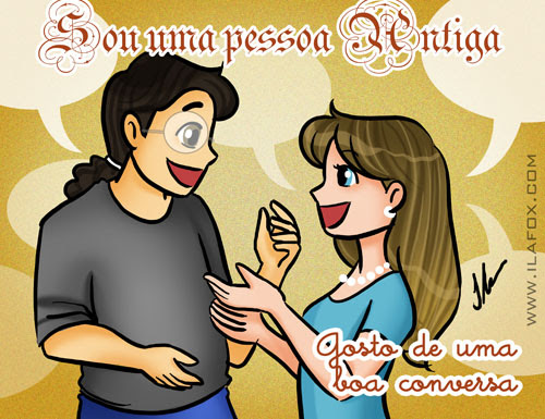 Sou uma pessoa antiga, adoro conversar, ilustração by ila fox
