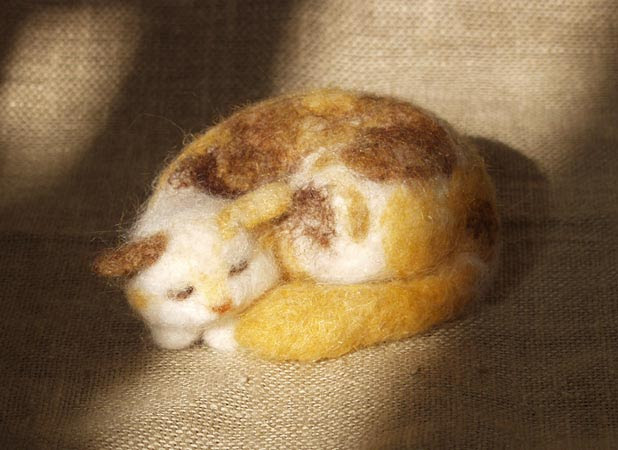 Cat In Sun. sun cat - needle felting