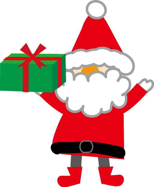 クリスマスのイラスト サンタクロースのクリスマスプレゼント 無料イラスト フリー素材