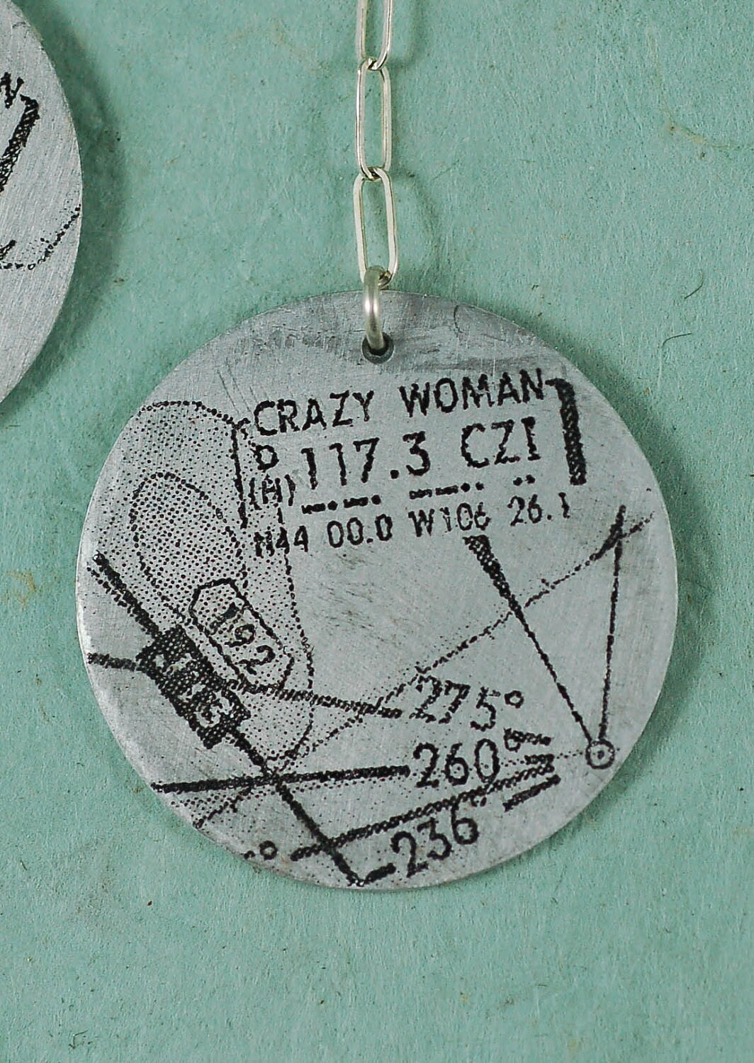 Aviation Sectional Earrings Crazy Woman by SidecarSisterDesigns