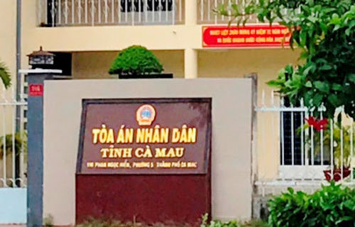 TAND tỉnh Cà Mau - nơi ông Vụ đang công tác. Ảnh: Phúc Hưng.