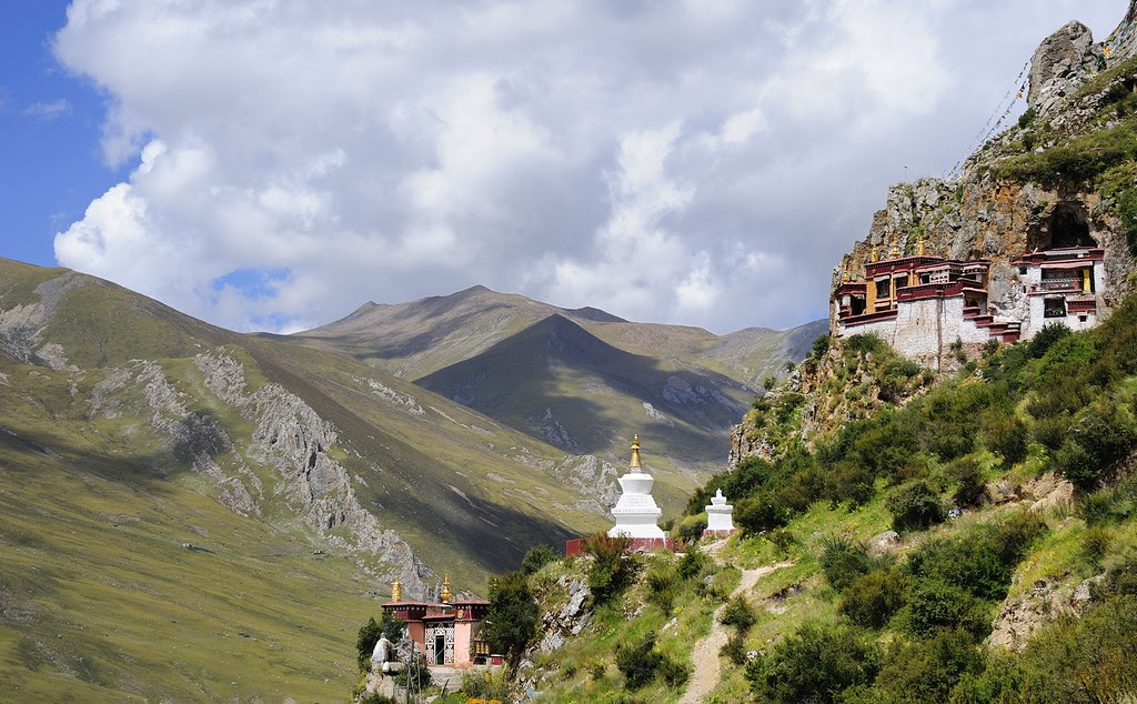 Drak Yerpa the historic complex and Tendrel Drubpuk temple. Tibet