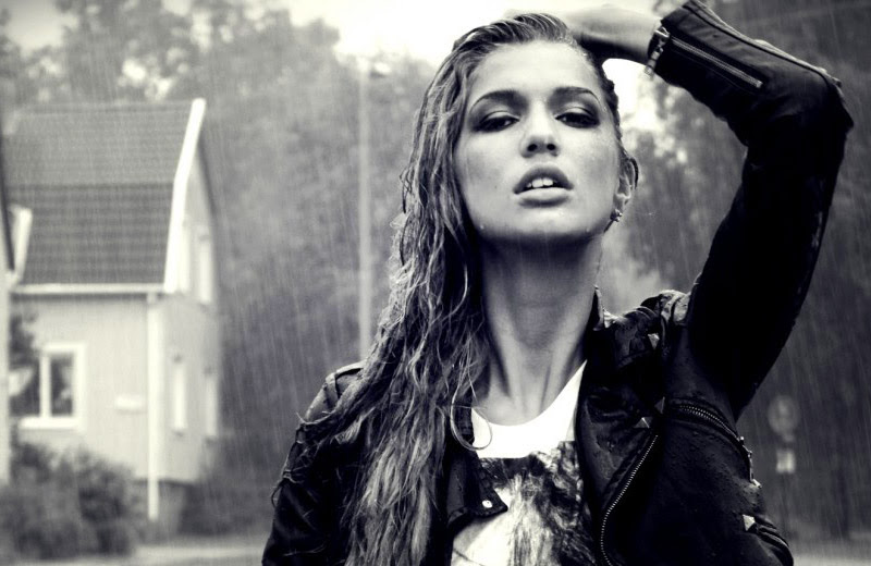 Fashion Model, Studded Leather Jacket, Fashion editorials, Style inspiration, Fashion photography, Long hair