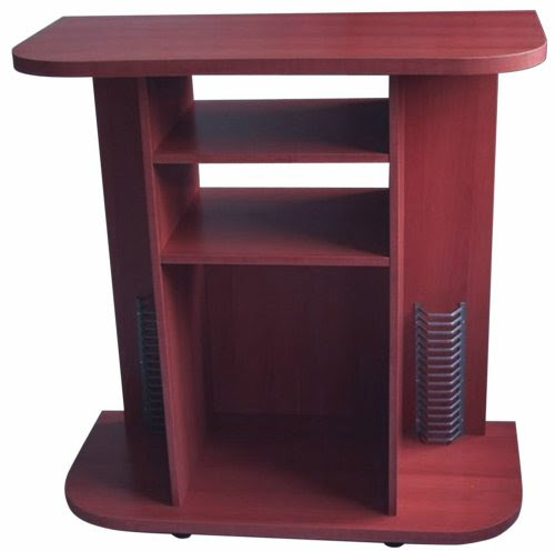 Home Source Industries TIF003 TV Cart with Assorted Storage Solutions, Mahogany On Sale