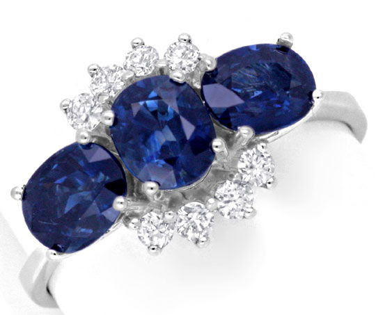 Original-Foto 2, BRILLANTRING SUPER-SAFIRE/-SAPHIRE 18K WEISSGOLD LUXUS!, S6727