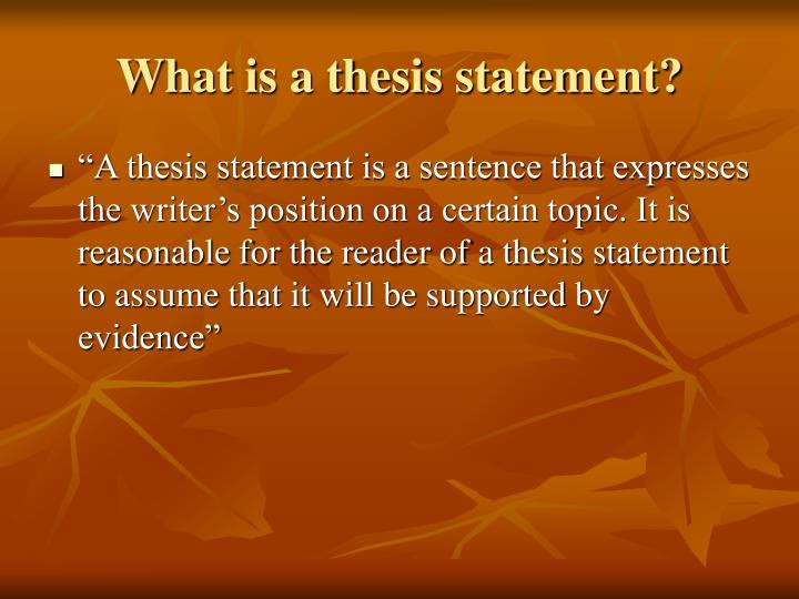 what is a thesis statement powerpoint