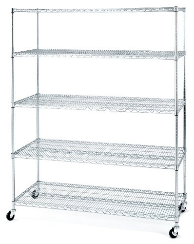 Black Friday Seville Classics SHE24605 24-Inch by 60-Inch by 72-Inch Shelving System with Wheels, Chrome Deals