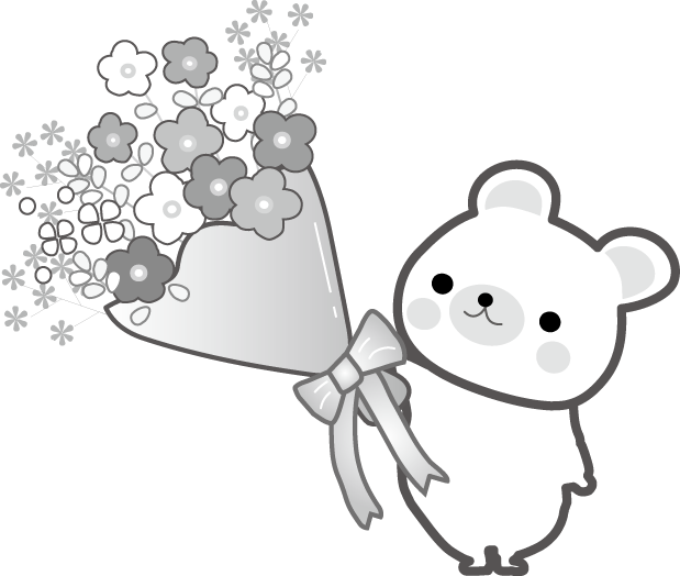 お祝い 花束とケーキのイラスト 無料素材