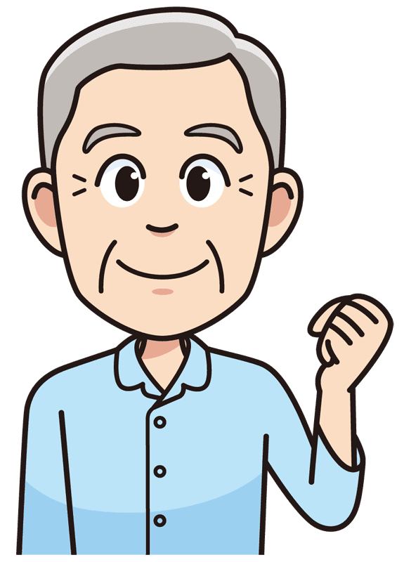 患者服を着た元気な高齢男性 無料イラスト素材 イラスト素材図鑑