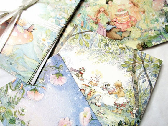 Friends and Fairies    a small Sampler Set of 4 blank notecards