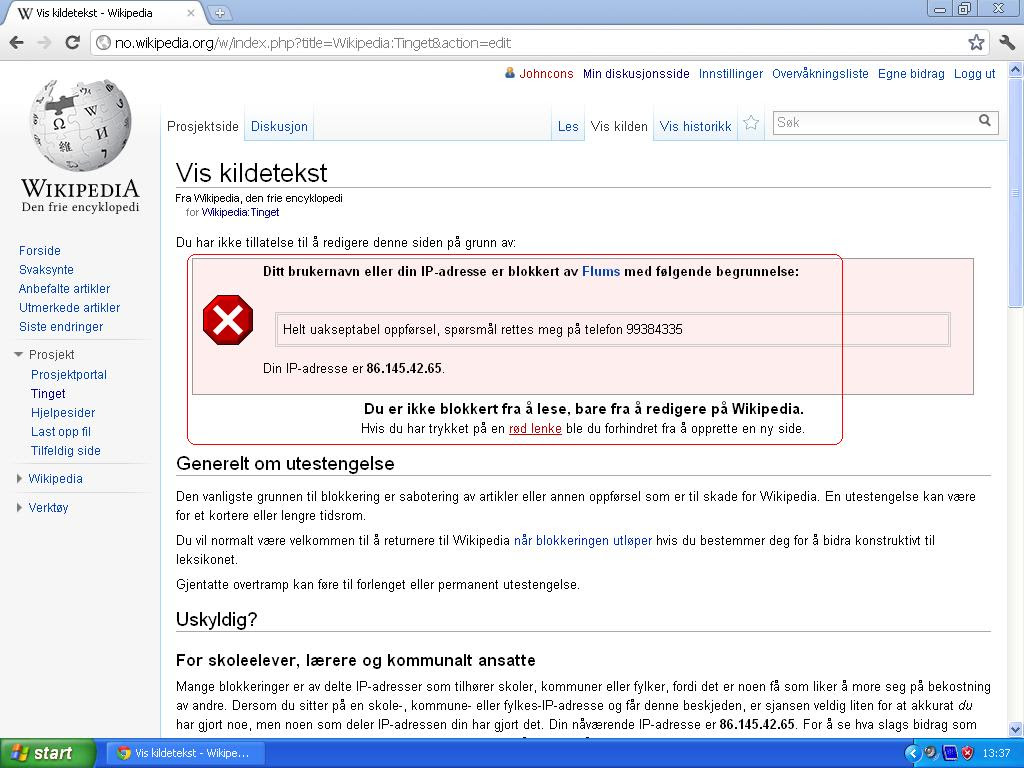 fortsatt bannet av flums