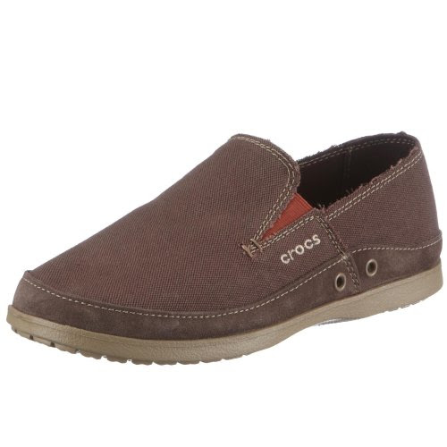 crocs Men's Melbourne Canvas Slip-On,Espresso/Khaki,9 M US