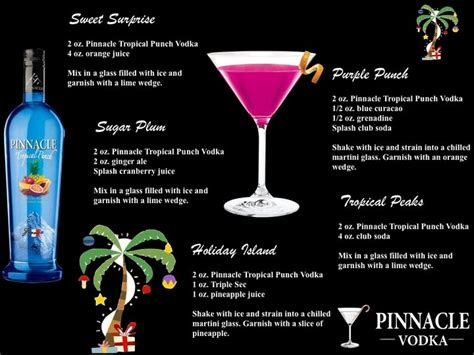 holiday cocktails   pinnacle tropical punch vodka