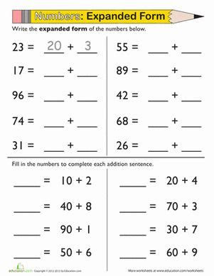  expanded form double digits interactive worksheet educationcom