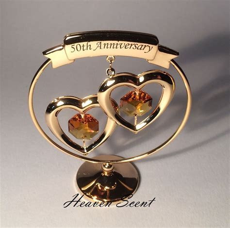 50th Golden Wedding Anniversary Gift Ideas Gold Plated   