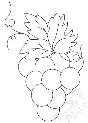 Download Printable Bunch Of Grapes Template Coloring Page