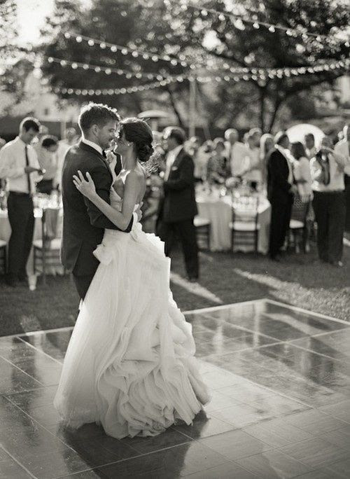 Outdoor Inspiration: Rent an outdoor dance floor and surround it with beautiful twinkling lights