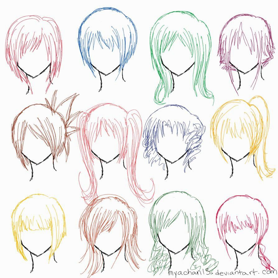 Anime Hairstyles Drawing at GetDrawings | Free download