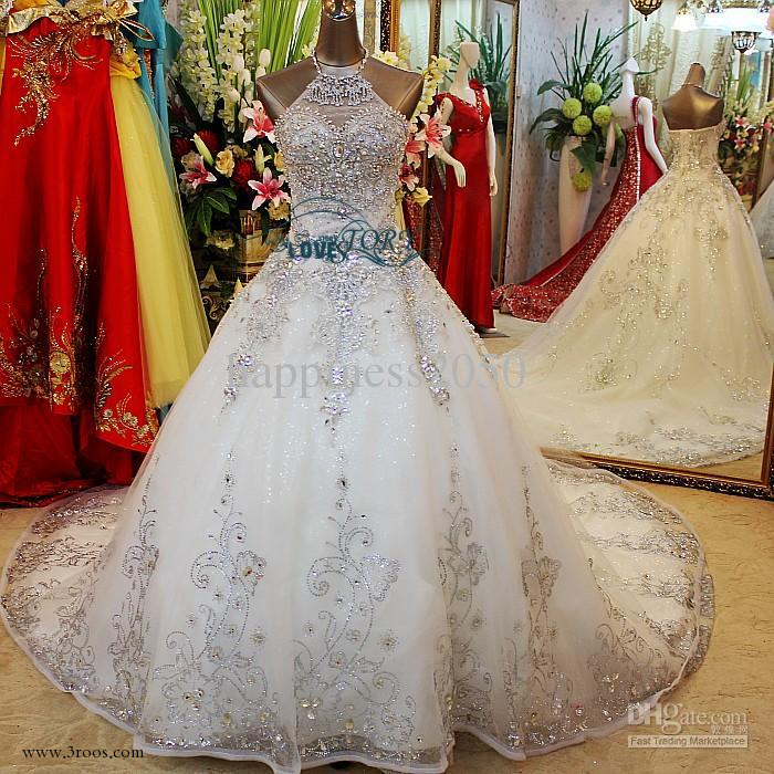 أشيك فساتين زفاف 2015 , فساتين فخمه مرصعة بالكريستال والؤلؤ , فساتين للملكات