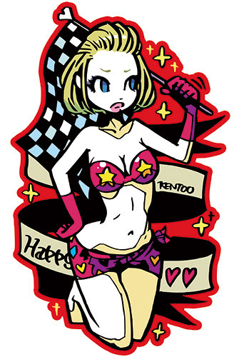 イラストレーターkentoo アメリカン ロック ガールイラストなど ホットロッドガール