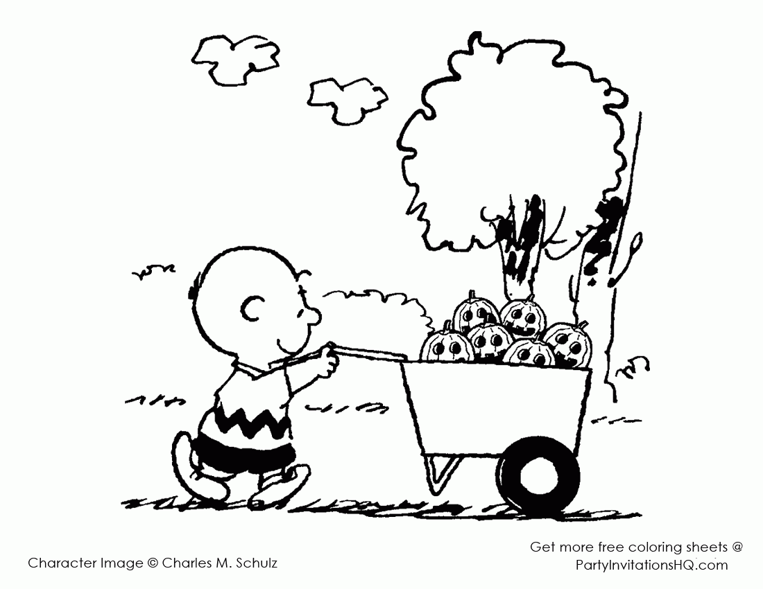 Charlie Brown Coloring Pages Thanksgiving - Coloring Home