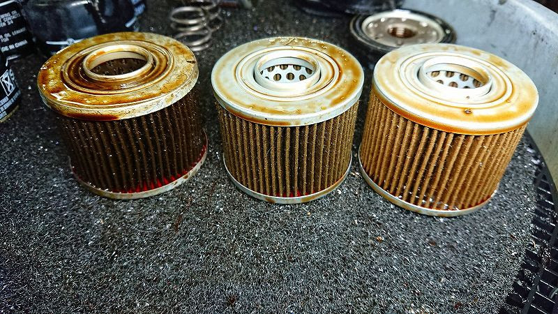 オイルフィルターの距離による汚れを比較してみた ふたば車検
