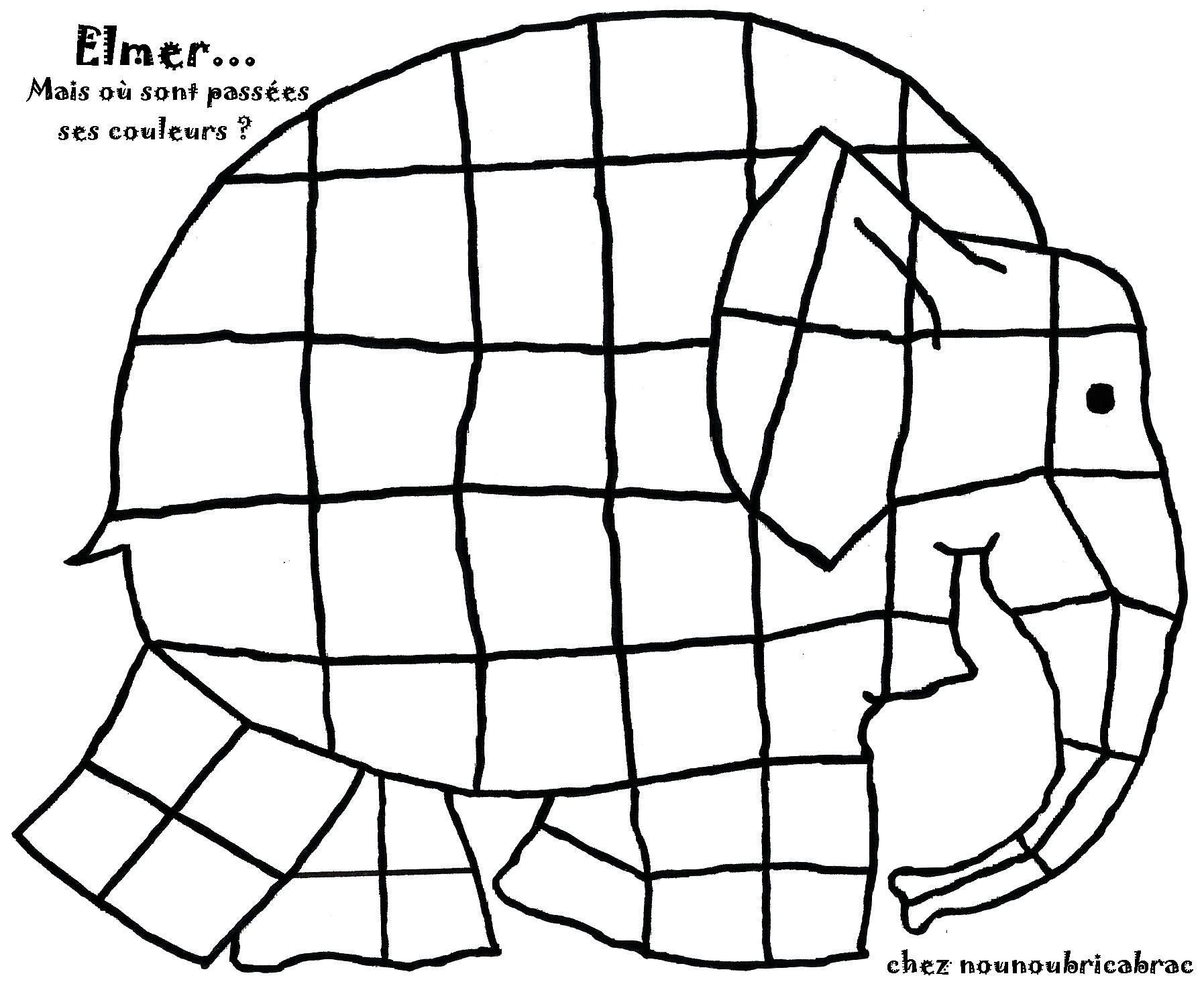 Elmer a perdu ses couleurs   toi de le colorier