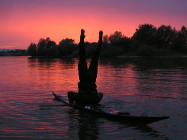 Sunset Headstand, Lathum, Netherlands, 2006 20060922025L