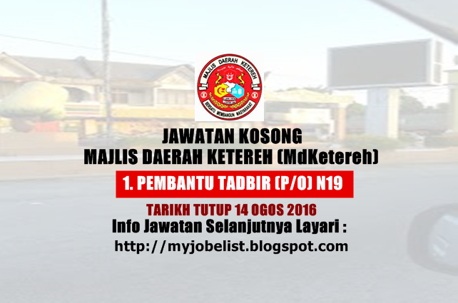 Jawatan kosong di mdketereh ogos 2016