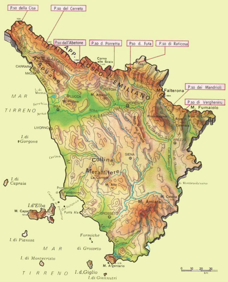 Toscana Cartina Geografica Dettagliata
