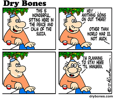 Dry Bones cartoon,Sukka, Succa, Sukkot, Succot, holiday, Jewish, World War III,