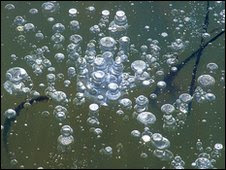 Bubbles of methane ice (SPL)