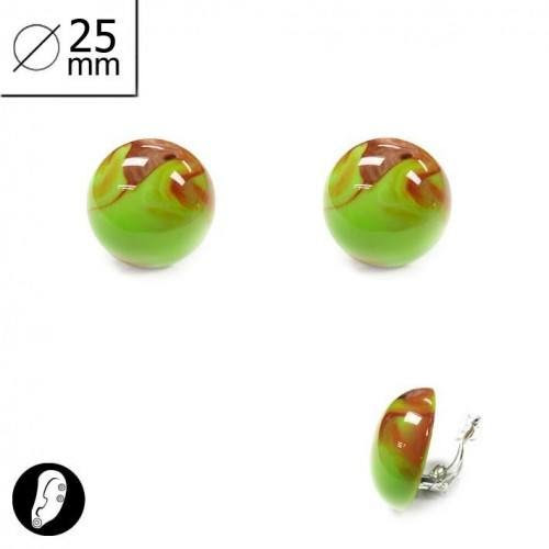  SG PARIS BIJOUX FANTAISIE BOUCLE D'OREILLES CLIP FEMME PLASTIQUE VERT