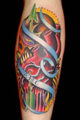 Traditional Human Heart Tattoo