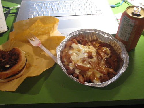Cheeseburger, poutine, Orange Crush from McGill Hot-dog - $7 including tip