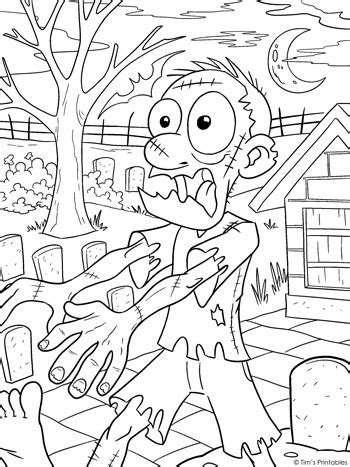  zombie coloring page tims printables