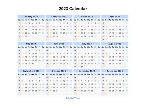  2023 calendar blank printable calendar template in pdf word excel
