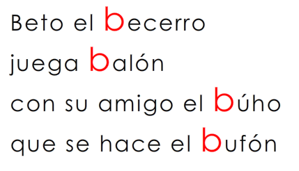 Rimas en español: letra B – b | www.onlinefreespanish.com