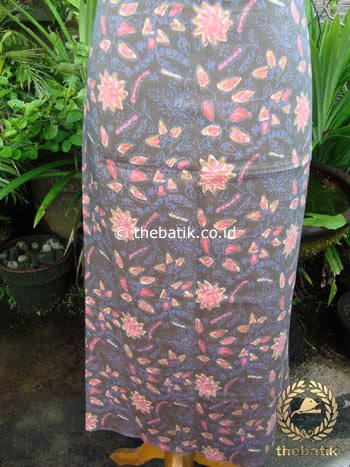 Jual Kain Batik Katun Jepang Motif Floral Abu-Abu Colet 
