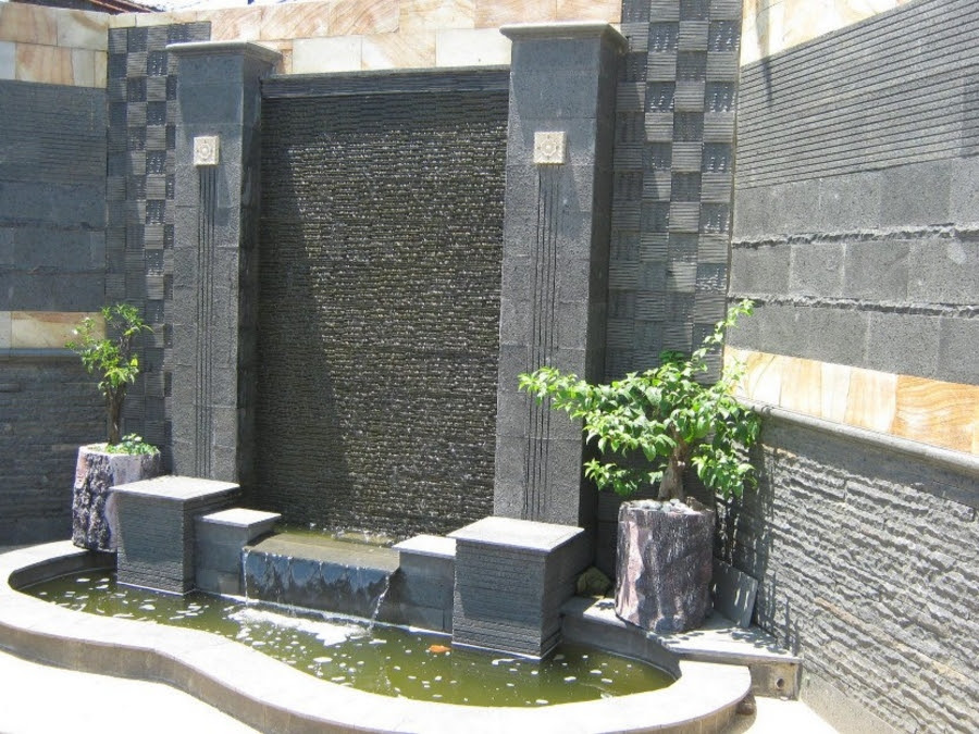 Desain Air Terjun Dinding untuk Rumah Minimalis Modern