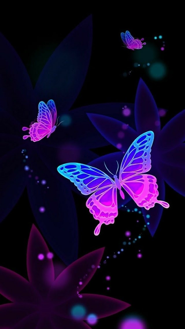 Iphone 6 Neon Butterfly Wallpaper