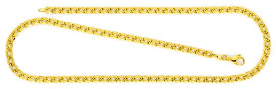 Foto 1, Doppel-Flachpanzer-Goldkette massiv Gelbgold 14K Luxus!, K2114