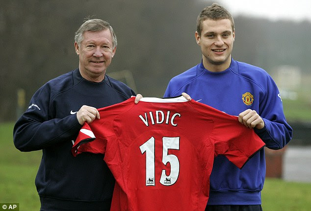 New boy: Vidic was signed by former United boss Sir Alex Ferguson from Spartak Moscow in January 2006
