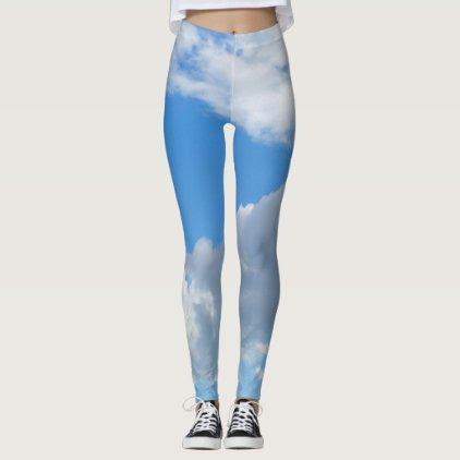 Blue Sky and Clouds Leggings